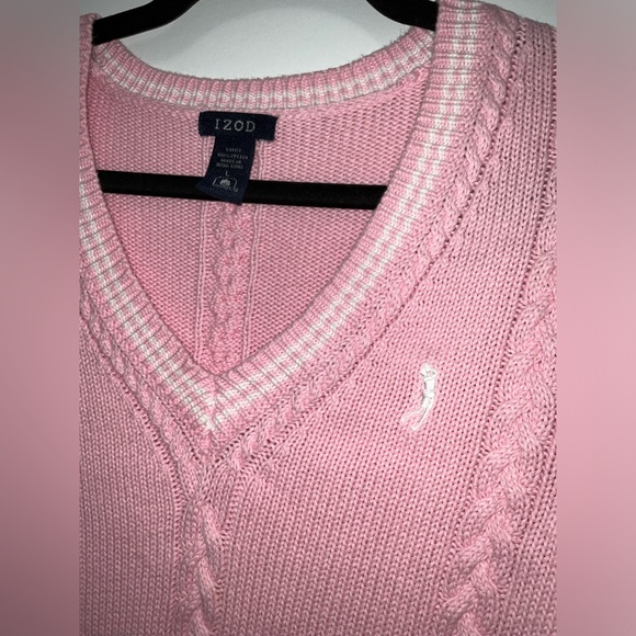 Izod Women’s Knit Golf Pullover | Pink Size Large - Picture 2 of 3